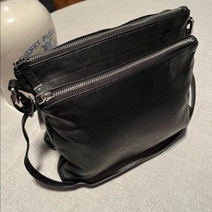 Margot black leather crossbody bag